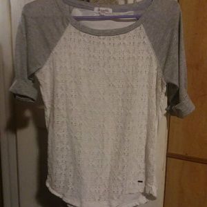 Aeropostle SZ S GUC 3/4 Sleeve Lace & jersey shirt REDUCED SHIPPING